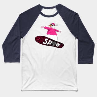 snowman on the board (pink) Baseball T-Shirt